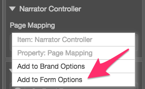 Add controller form options