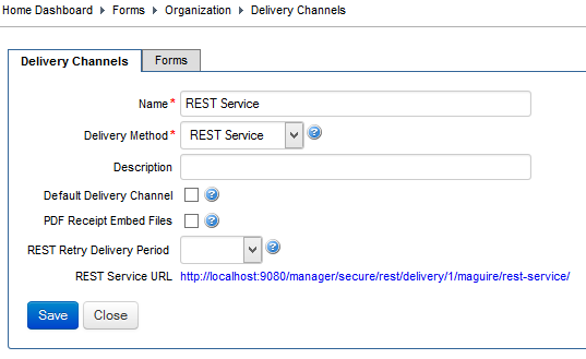 Organization REST Delivery Channel
