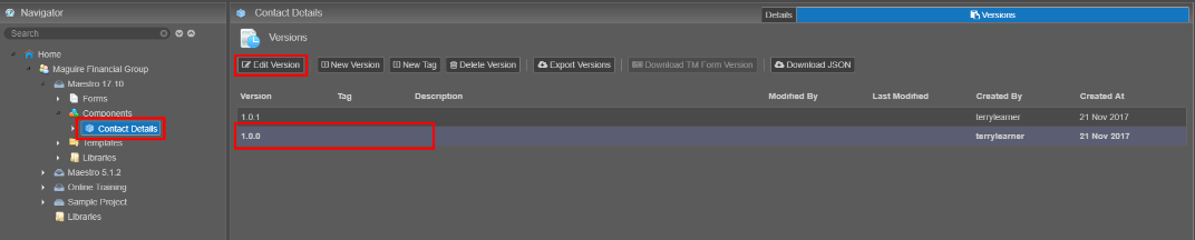 Component Versions