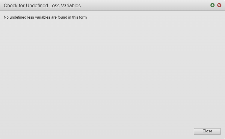 Maestro editor check for undefined Less variables.