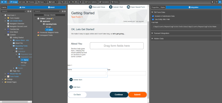 Map a repeating block in Maestro editor.