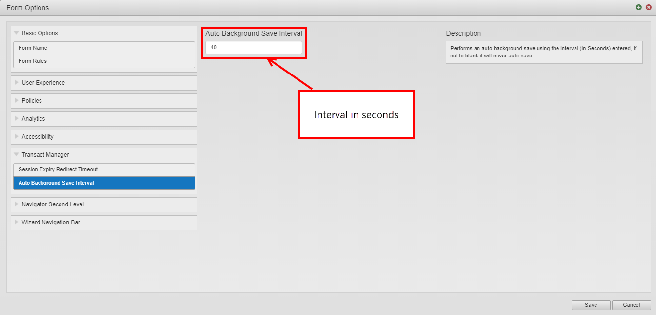 Configure Form Background Save Interval