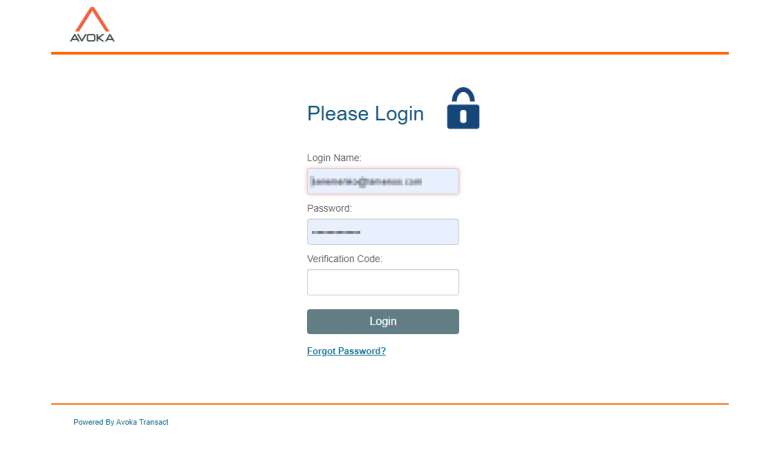 Work space portal login with user name and password page with verification code