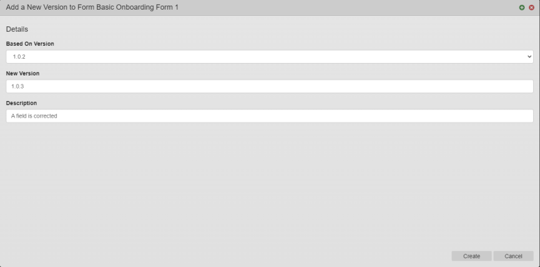 Create a Form Version