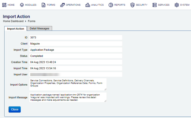 Import an Application Package
