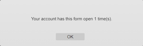 Maestro informs you a form been open by someone else