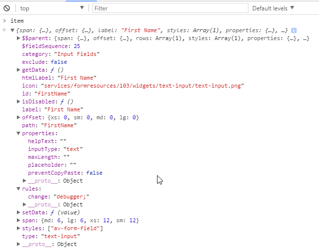 Business Rule Item Object
