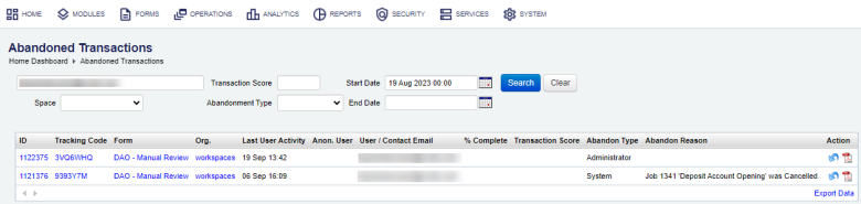 Change Transaction Status