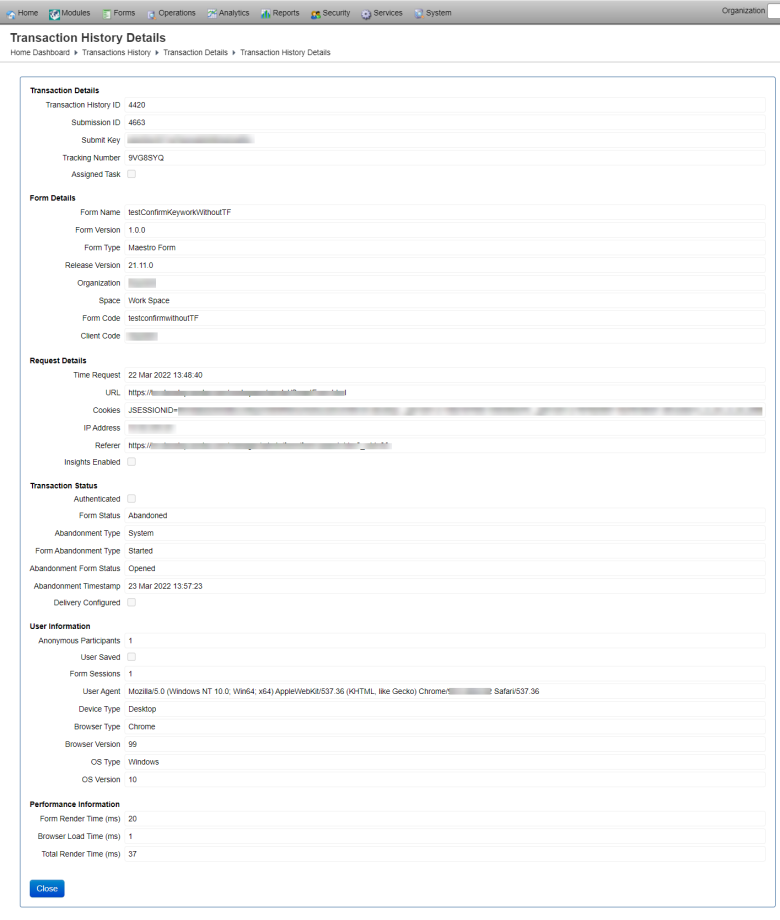 Manager view transaction history details.