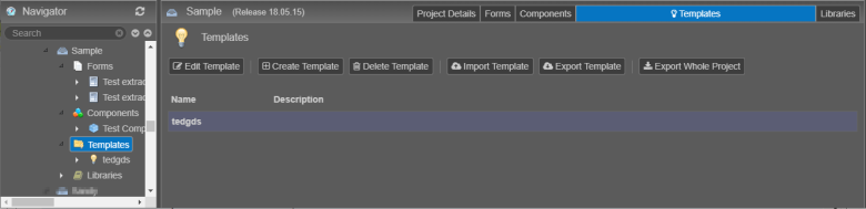View the list of templates in a project