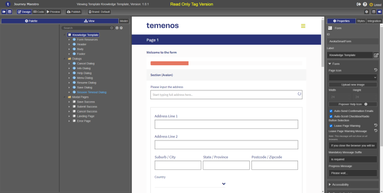 Maestro editor view the tagged version of a template