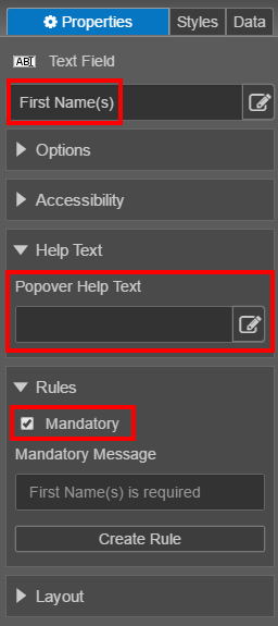 Help Text Form Component Create a New Form Exercise v5.1